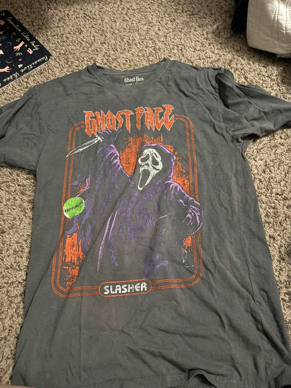 Mens Graphic Tee - Black with Purple & Orange Print